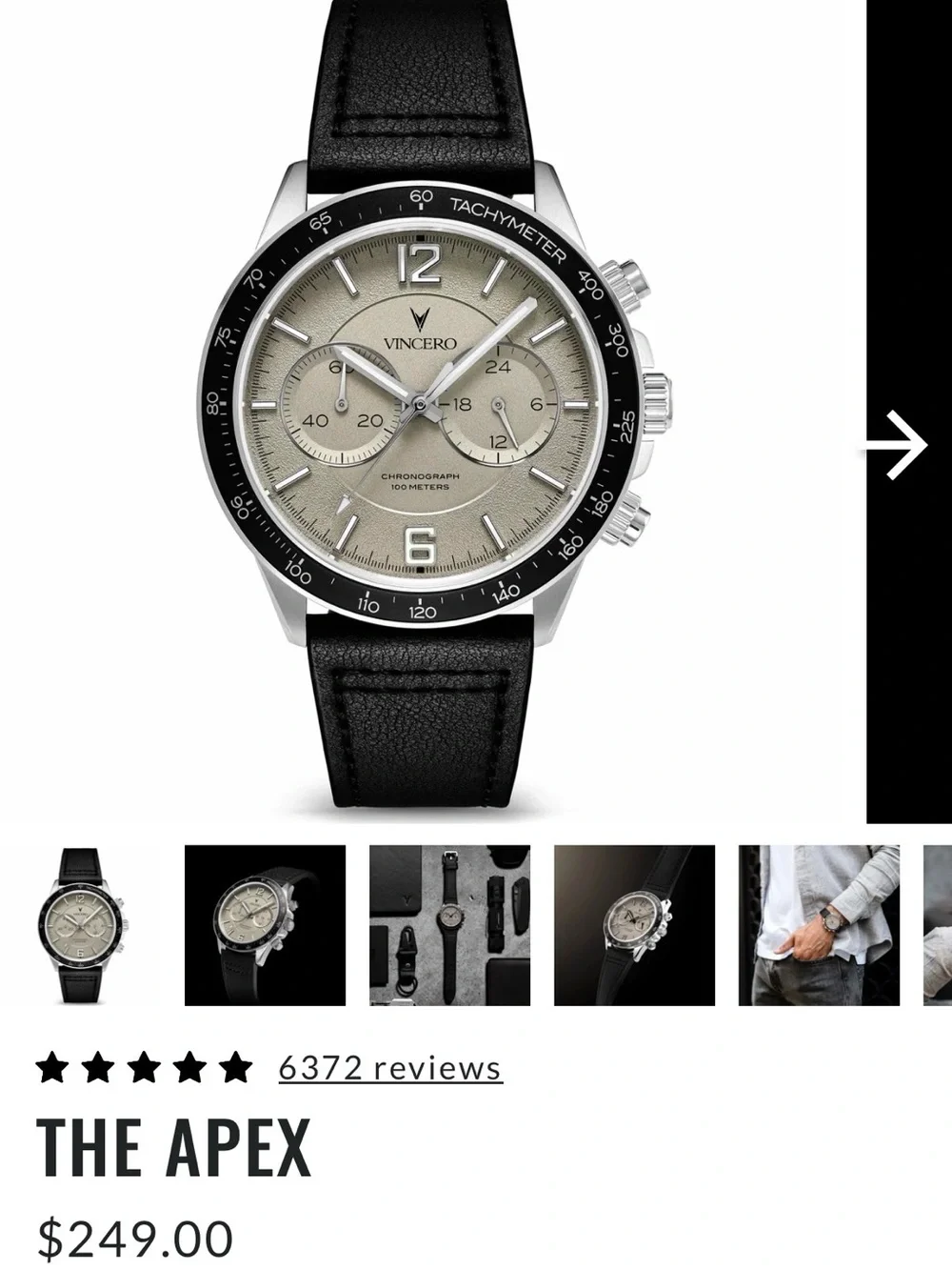 Vincero Men's Apex Chronograph in color Dune